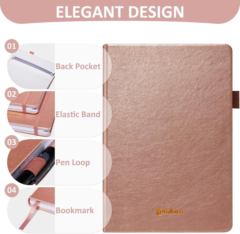 COMKISO Store Address Book with Individual Alphabetical Tabs Laminated, Large Print Address Book with 468 Wide Lining Entry Spaces, Change of Address Labels, Hardcover Address Book 5.7 x 8.5" - Rose Gold - Image 5